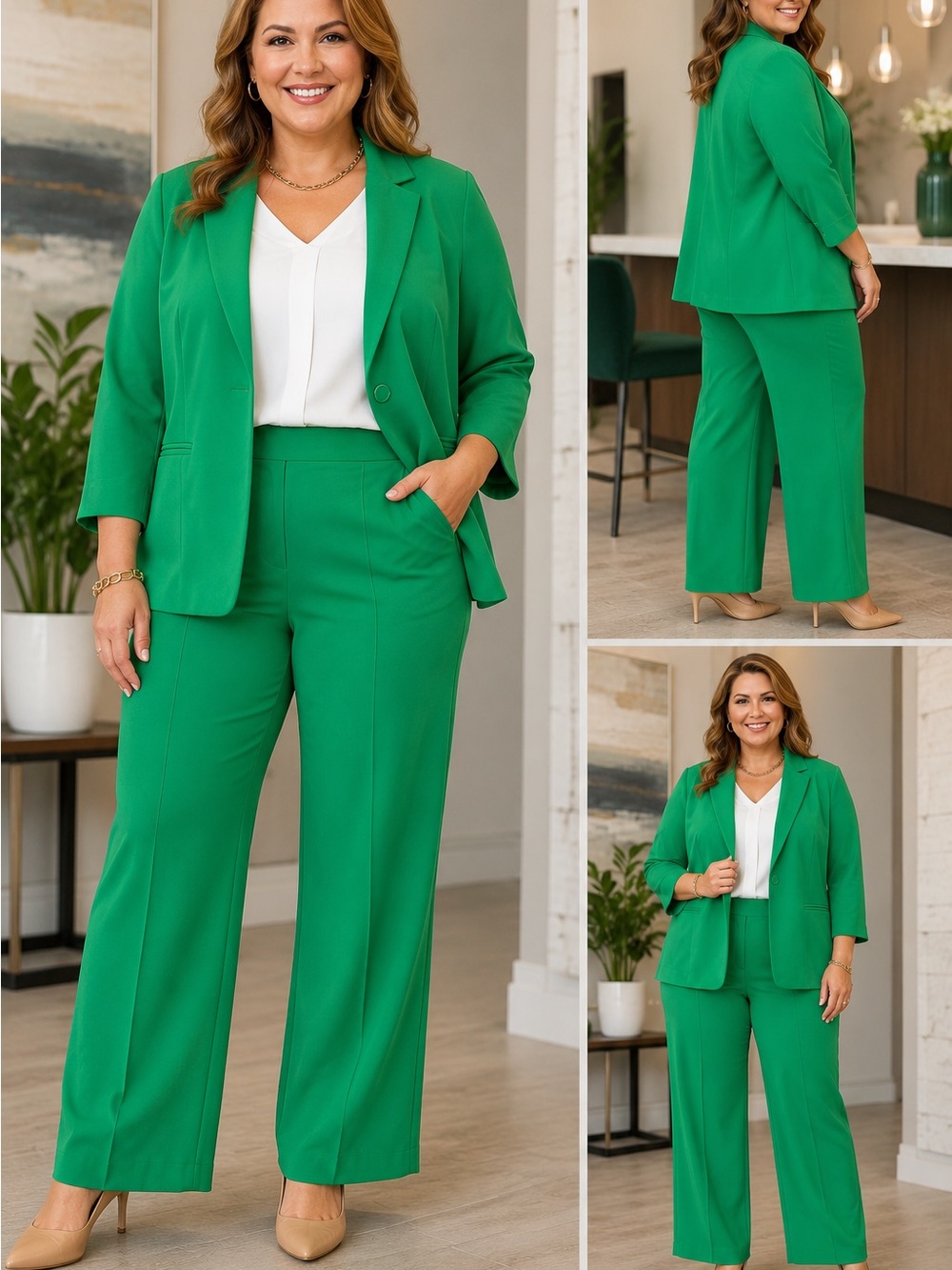 Cato Bright Green Stretch Blazer 22/24W
